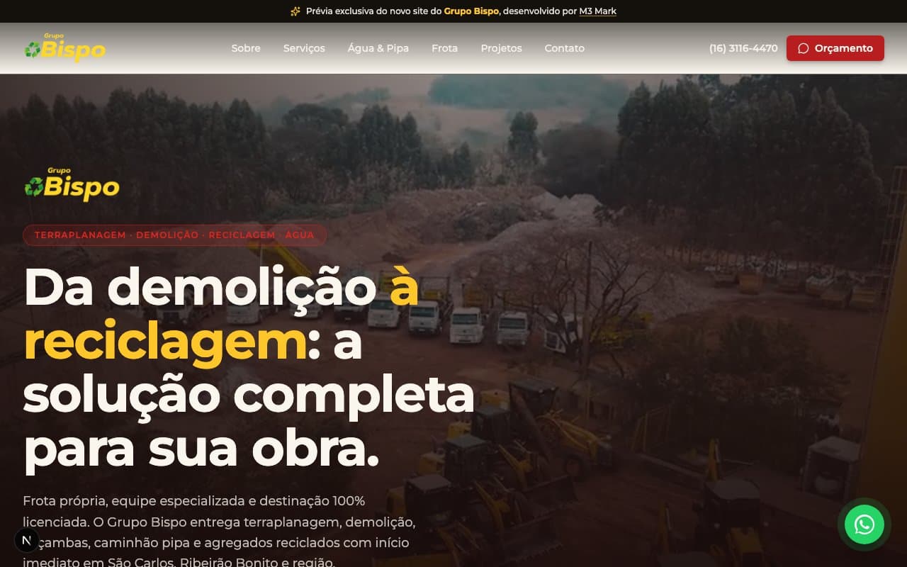 Prévia do site Grupo Bispo